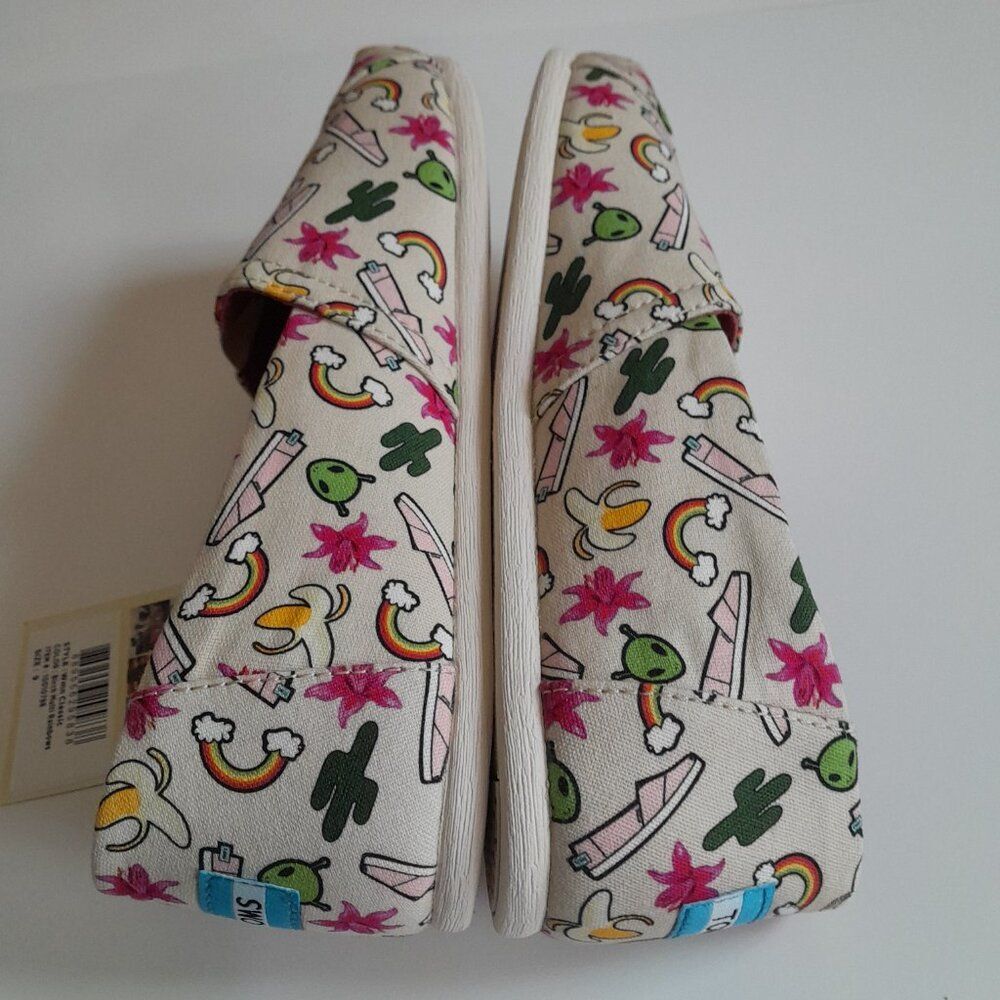 Toms Classic Birch Multi Rainbows Slip-On Loafers Women's Size 9 W - Picture 4 of 10